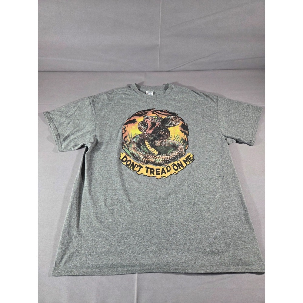 Vintage Delta Pro Weight Don't Tread On Me T Shirt Mens Gray Snake Graphic